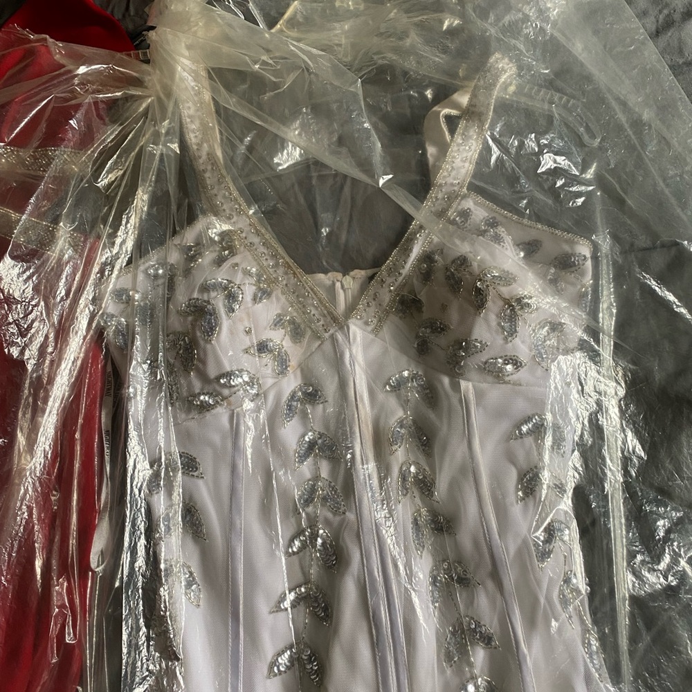 Long white prom dress